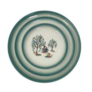 Vintage "Forever Yours" Brock of California Decorative Plate Set of 3, 1950s